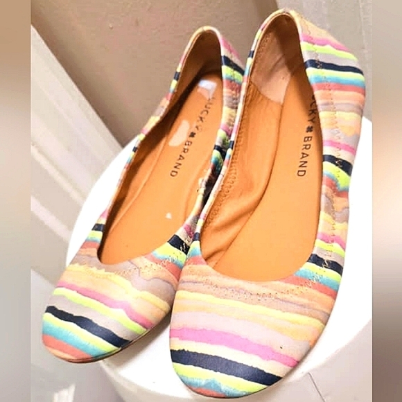 Lucky Brand Emmie Casual Flats Striped Slip On Shoes Women’s Size 8M🌴 - Picture 4 of 6